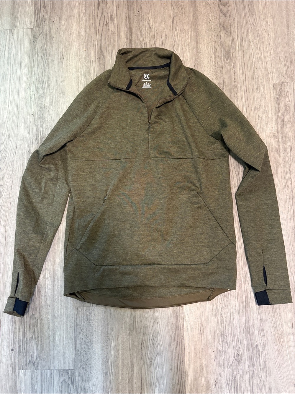 NWOT Men's C9 Champion Olive Quarter-Zip Pullover Jacket